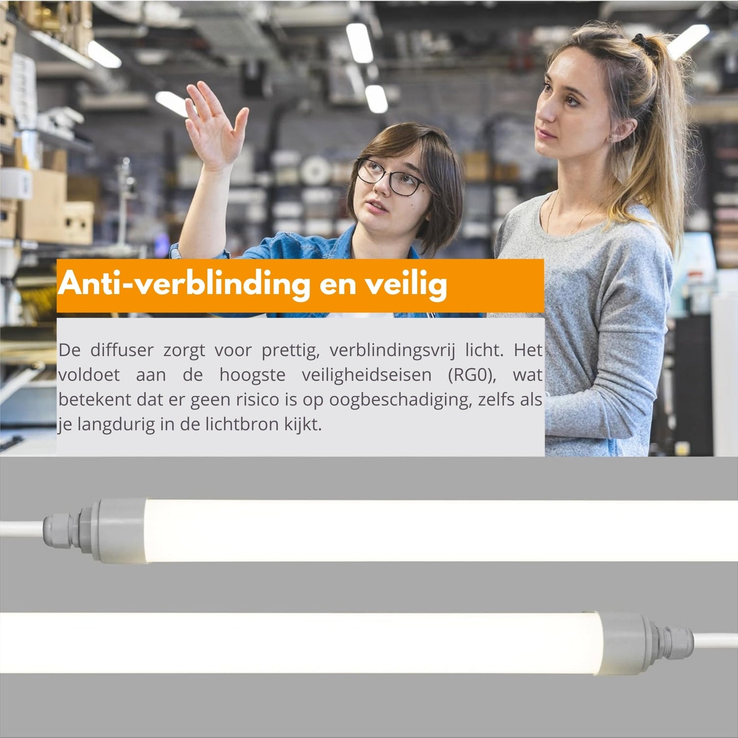 Comnox - LED TL lamp 120 cm - Direct helder licht voor lange ruimtes - Koppelbaar tot 10 lampen - Waterdicht IP65 - 36W 4320lm 4000K