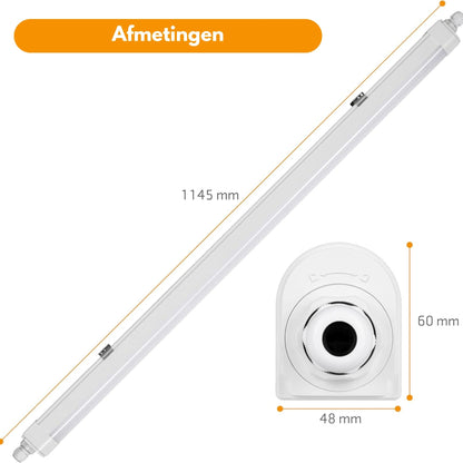 Comnox - LED TL lamp 120 cm - Direct helder licht voor lange ruimtes - Koppelbaar tot 10 lampen - Waterdicht IP65 - 36W 4320lm 4000K