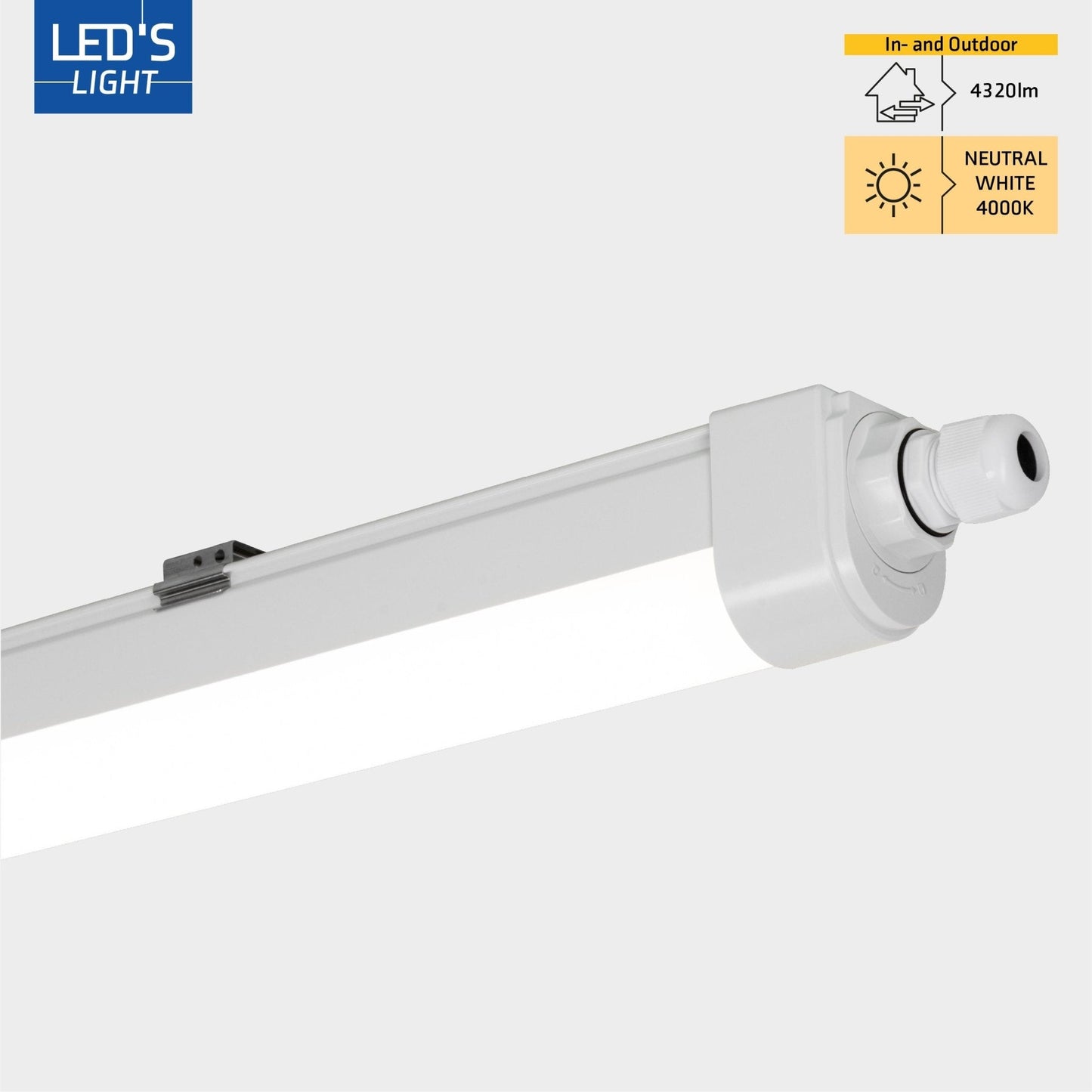 2 PACK - LED's Light LED TL lamp compleet 120 cm - Koppelbaar tot 10 lampen - Waterdicht - IP65