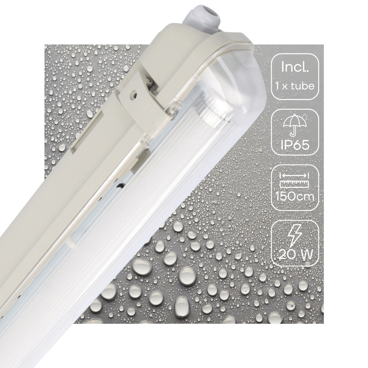 Comnox - Proventa LED TL armatuur met sensor - Waterdicht en slagvast - 150 cm