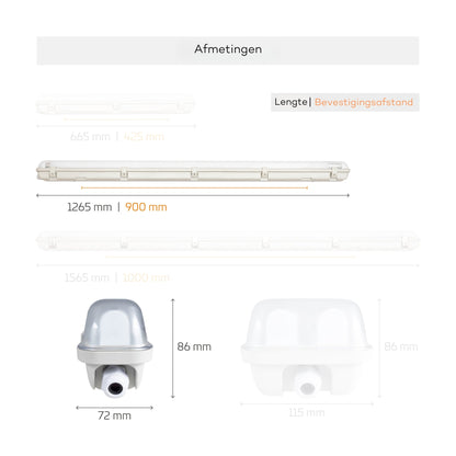 Comnox LED TL armatuur met buis - Aanpasbare lichtkleur - 120 cm