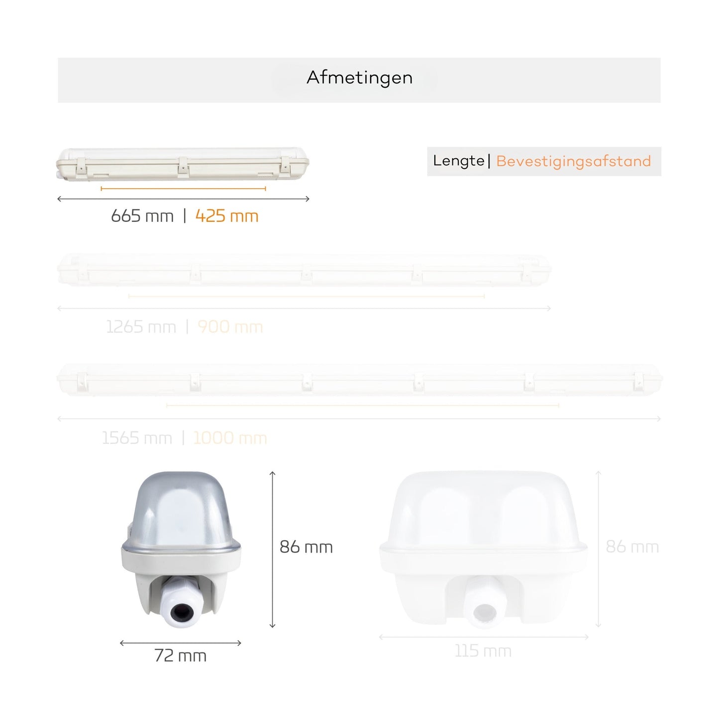 Comnox Proventa LED TL armatuur - Slimme verlichting met sensor - 60 cm