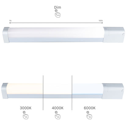 LED's Light Licht balk 60 cm met extra stopcontact - Dimbaar - Geschikt voor badkamer - 1700 lm