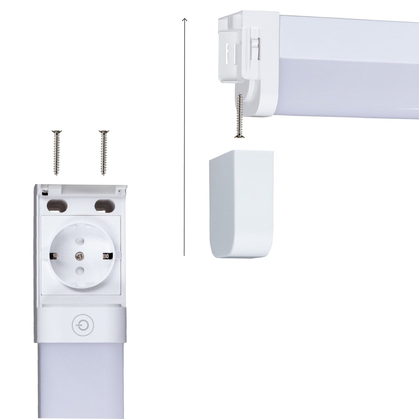 LED's Light Licht balk 60 cm met extra stopcontact - Dimbaar - Geschikt voor badkamer - 1700 lm