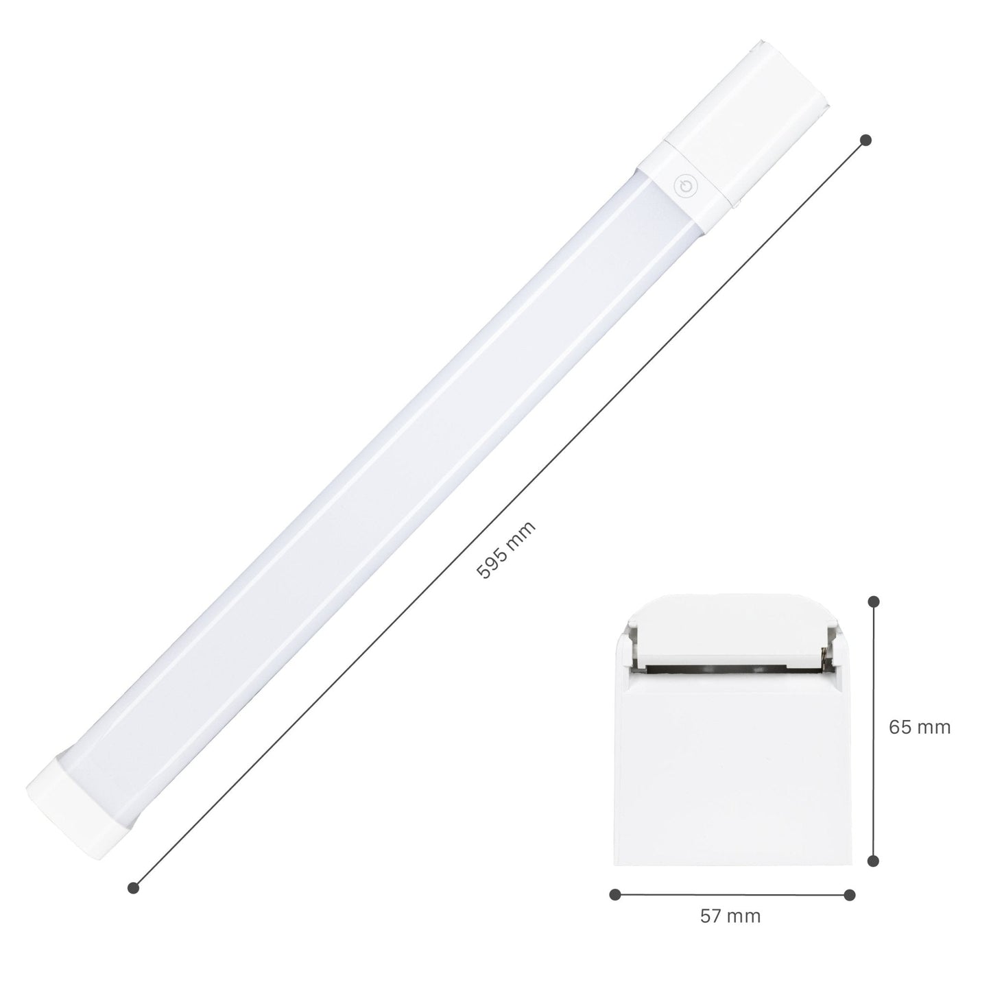 LED's Light Licht balk 60 cm met extra stopcontact - Dimbaar - Geschikt voor badkamer - 1700 lm