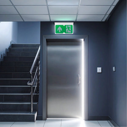 LED's Light - Noodverlichting - Nooduitgang bord met verlichting op accu - Draadloos en oplaadbaar - Pijl draaibaar