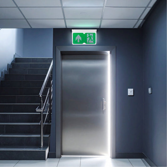 LED's Light - Noodverlichting - Nooduitgang bord met verlichting op accu - Draadloos en oplaadbaar - Pijl draaibaar