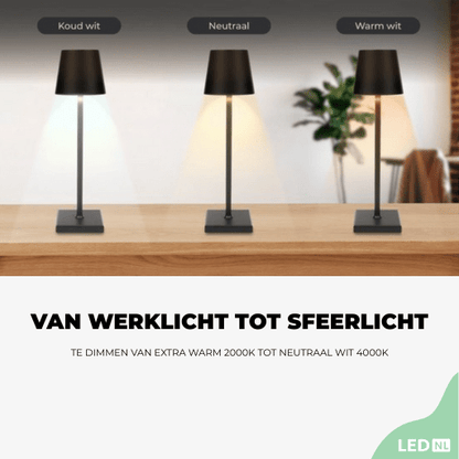 LED's Light Oplaadbare LED Tafellamp - Dimbaar via aanraking - Binnen en buiten - Wit