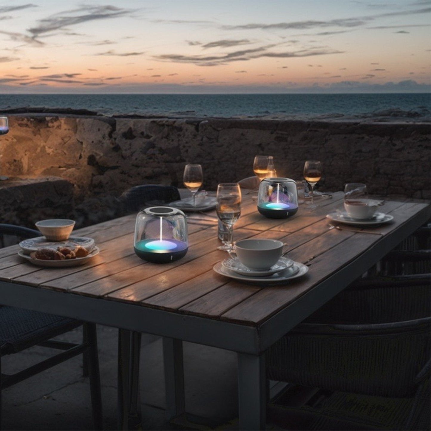 Comnox - LED's Light - Oplaadbare tafellamp met lichtspiraal - RGBW sfeerlicht - IP44
