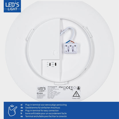 LED's Light Plafondlamp 25 cm - 6 lichtstanden - Geschikt voor alle binnenruimtes - IP54