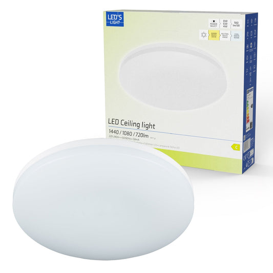 Comnox - LED's Light Plafondlamp 25 cm - Comfortabele, aanpasbare verlichting - Energiezuinig - 8 watt - IP54 - 3000K/4000K/6000K