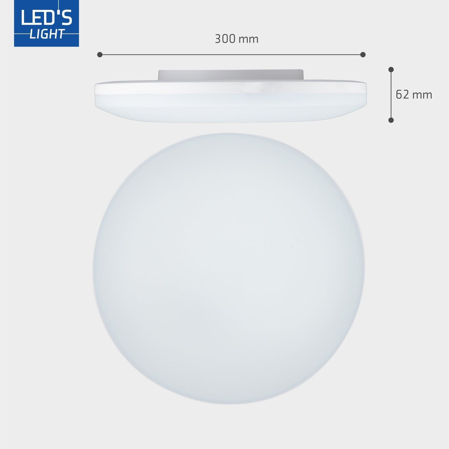 LED's Light Plafondlamp 30 cm - dimbaar in 6 standen - Alle binnenruimtes - IP54