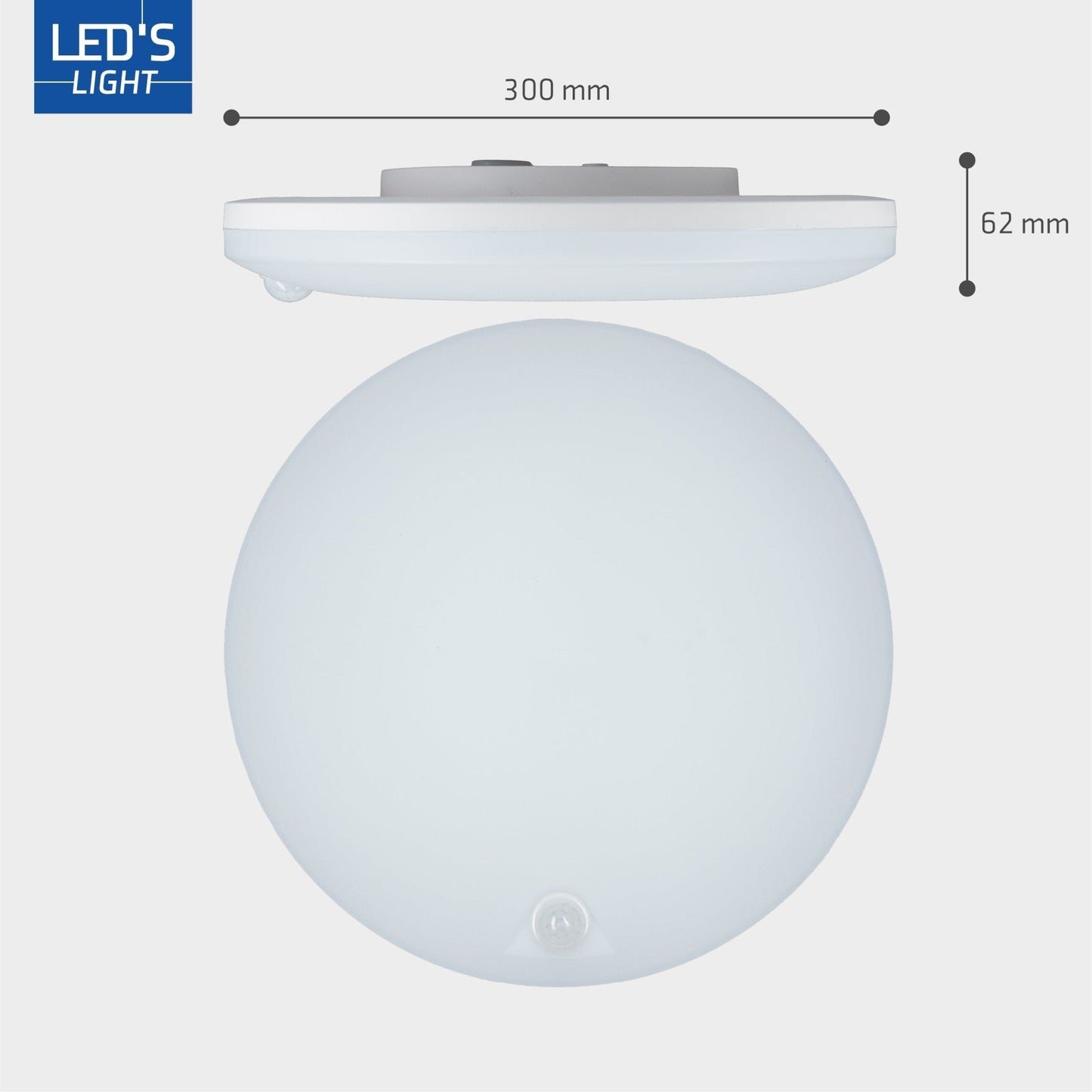 LED's light Plafondlamp met bewegingssensor en schemersensor - dimbaar in 6 standen - IP54 - 30 cm
