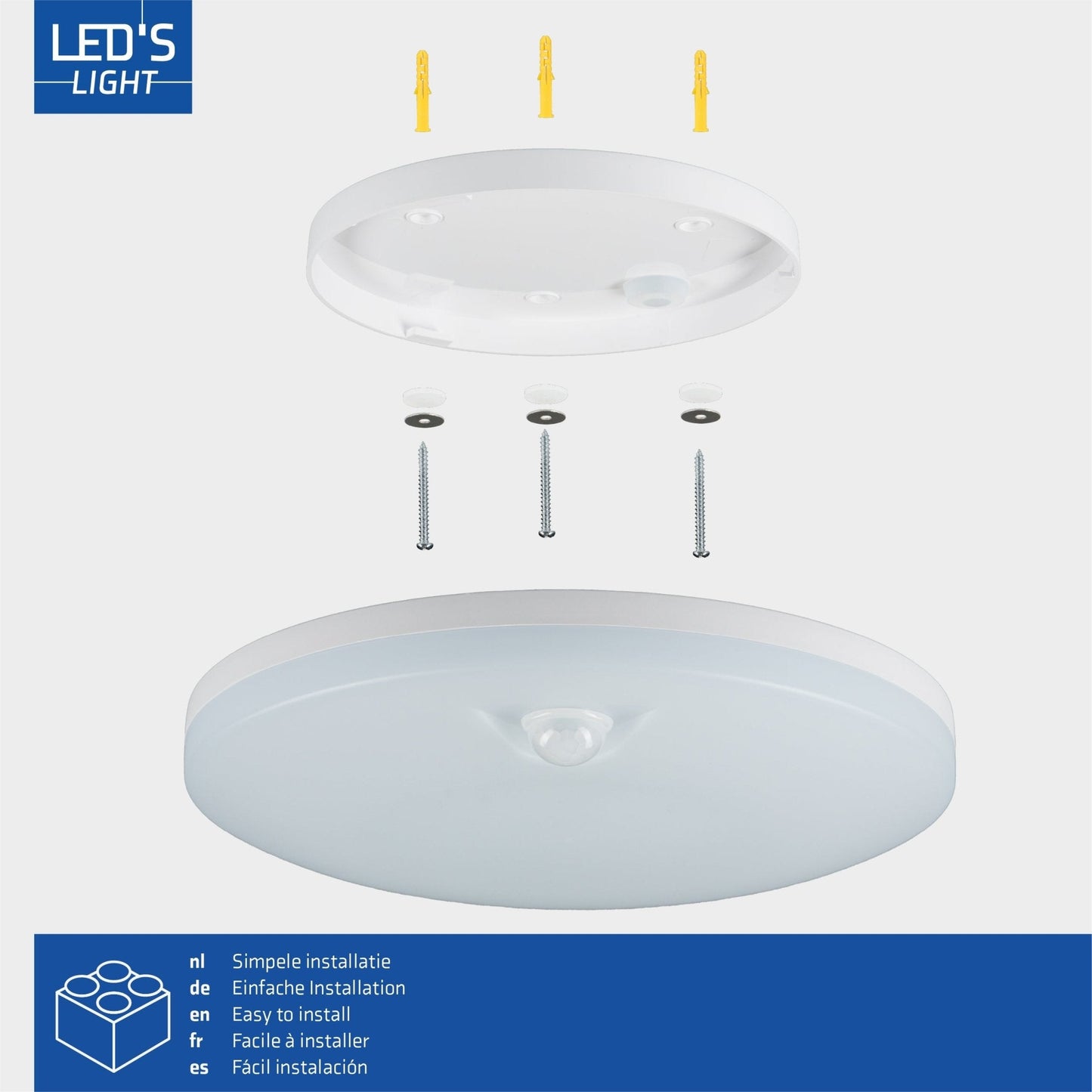 LED's light Plafondlamp met bewegingssensor en schemersensor - dimbaar in 6 standen - IP54 - 30 cm
