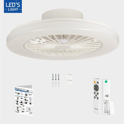 LED’s Light plafondventilator met verlichting 48 cm – Ventilatiesnelheid en bediening met afstandsbediening - Wit