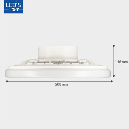LED’s Light plafondventilator met verlichting 48 cm – Ventilatiesnelheid en bediening met afstandsbediening - Wit