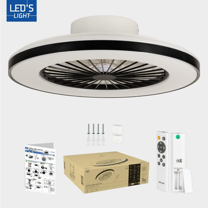 LED’s Light plafondventilator met verlichting 48 cm – Ventilatiesnelheid en bediening met afstandsbediening - Zwart