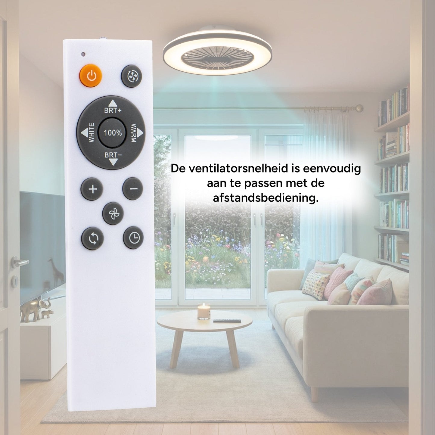 Comnox - LED’s Light plafondventilator met verlichting - Zomer en winter modus - 48 cm Zwart