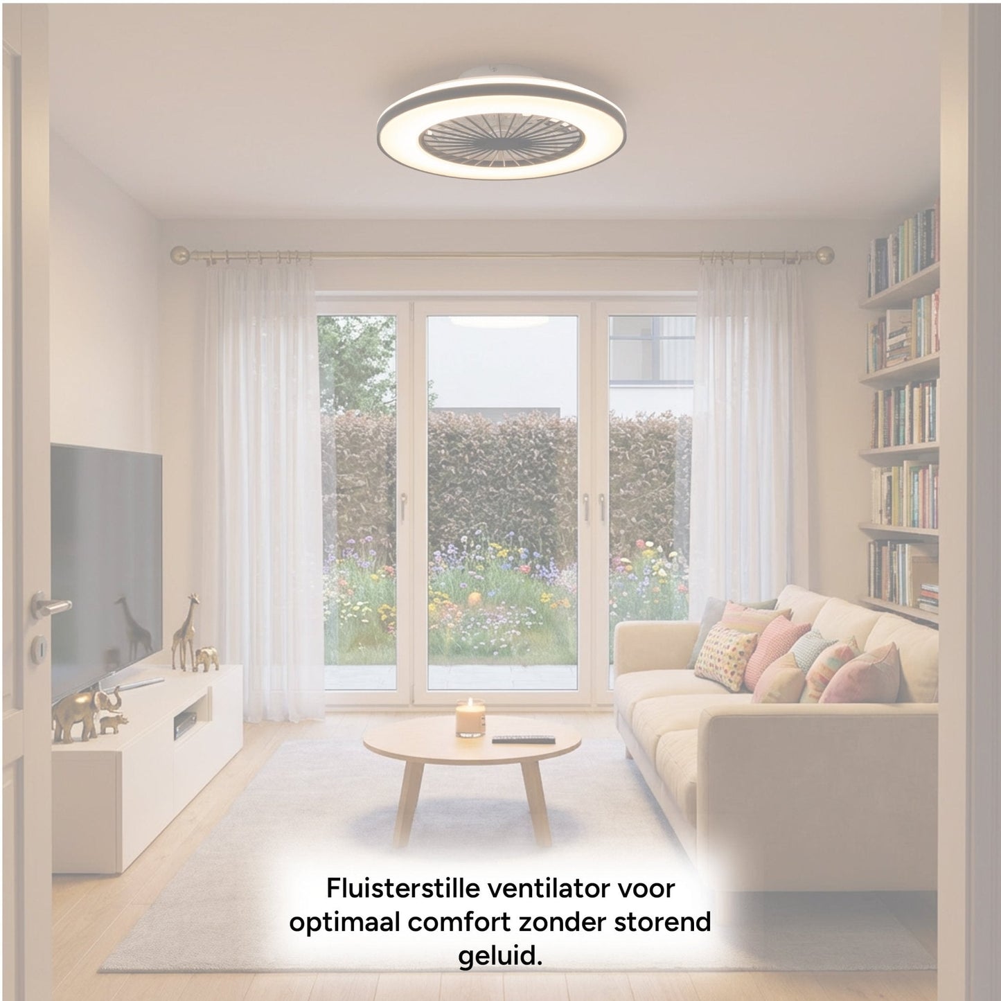 Comnox - LED’s Light plafondventilator met verlichting - Zomer en winter modus - 48 cm Zwart
