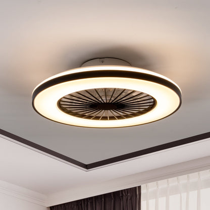 LED’s Light plafondventilator met verlichting 48 cm – Ventilatiesnelheid en bediening met afstandsbediening - Zwart