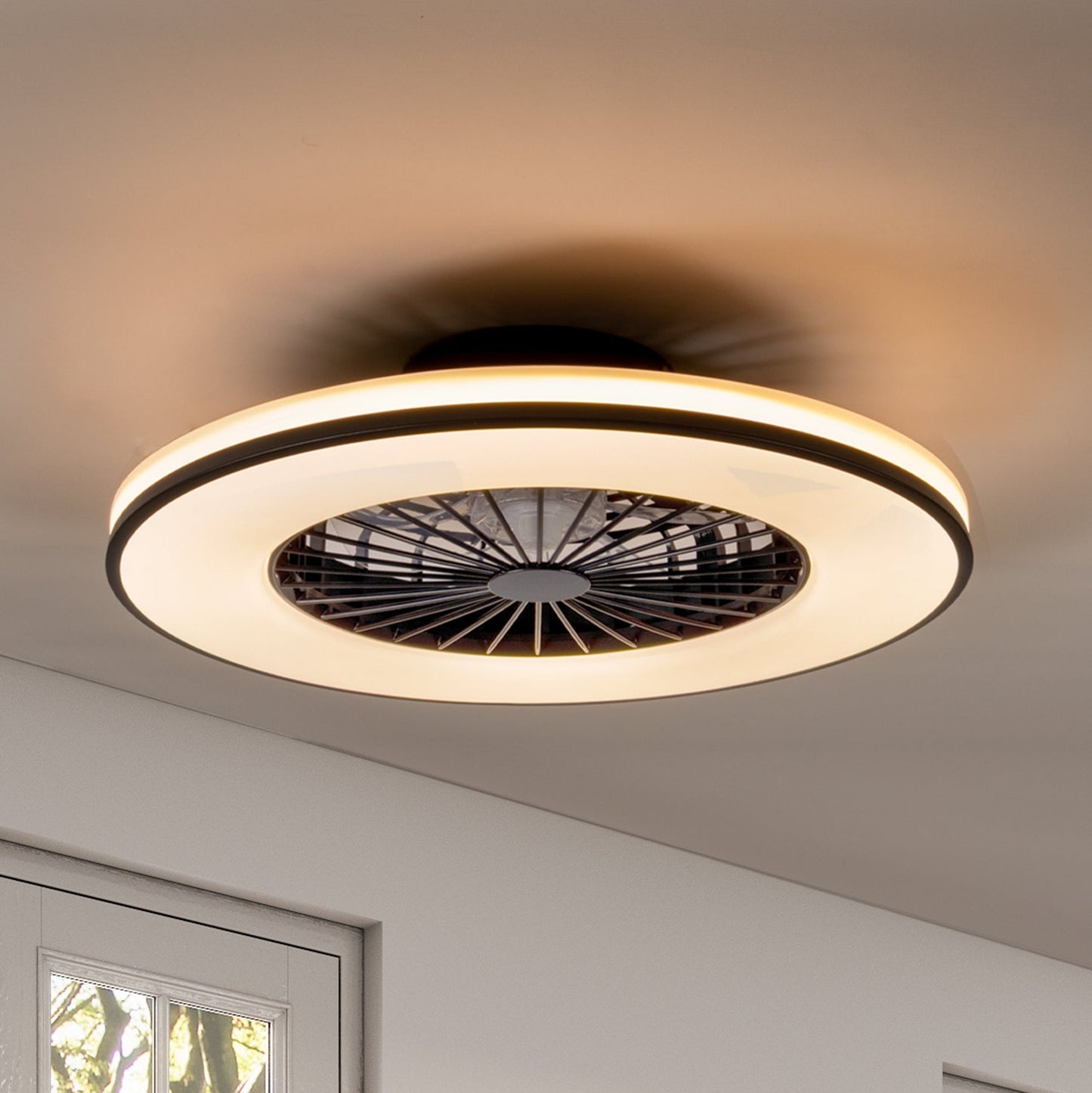 LED's Light Plafondventilator met verlichting zwart - 48,5 cm