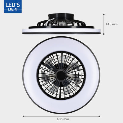 LED's Light Plafondventilator met verlichting zwart - 48,5 cm
