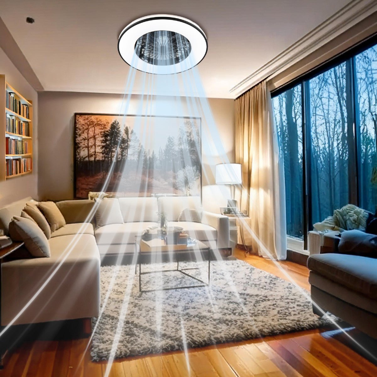 LED's Light Plafondventilator met verlichting zwart - 48,5 cm