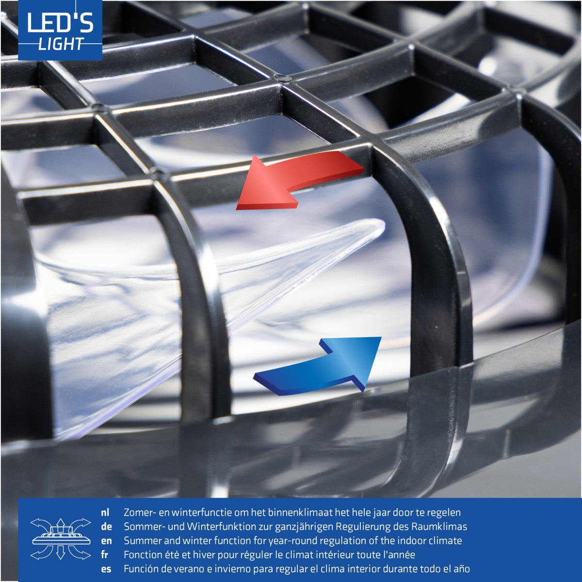 LED's Light Plafondventilator met verlichting zwart - 48,5 cm