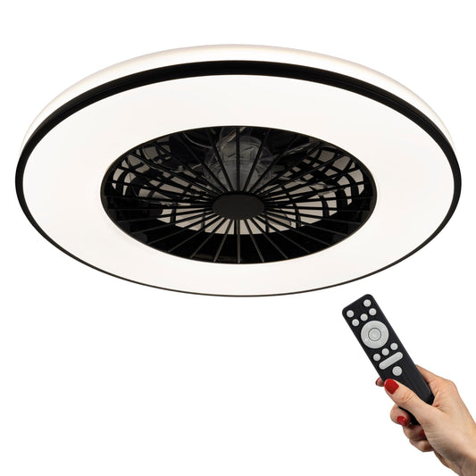 Comnox - LED's Light Plafondventilator met Verlichting zwart - Comfort | Veiligheid | Kleurtemperatuur 3000K – 6500K