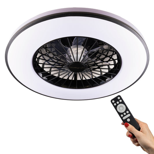 Comnox - LED's Light Plafondventilator met verlichting - 2-in-1 Comfort - Zwart 48,5 cm