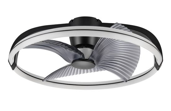 LED's Light Plafondventilator XL 74 cm - Bedienbaar met afstandsbediening - Zwart