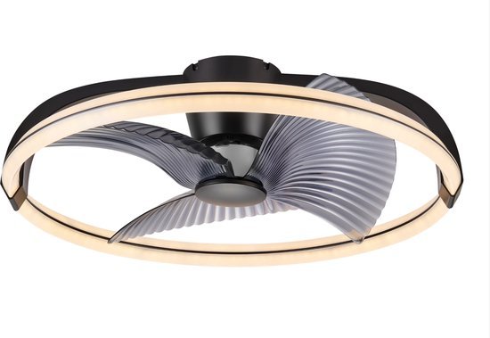 LED's Light Plafondventilator XL 74 cm - Bedienbaar met afstandsbediening - Zwart