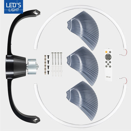 LED's Light Plafondventilator XL 74 cm - Bedienbaar met afstandsbediening - Zwart