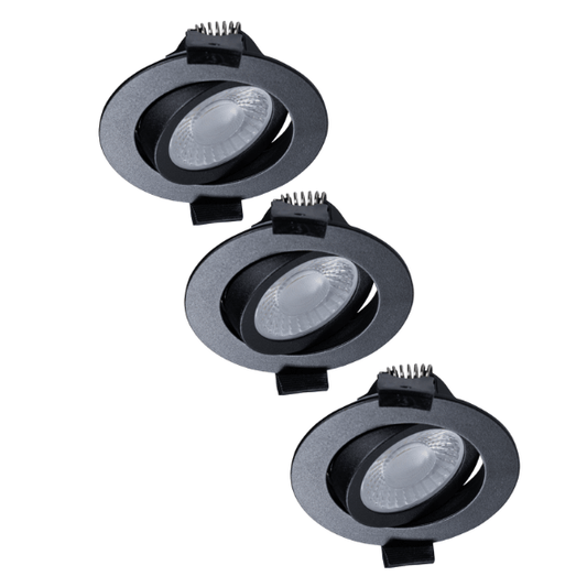 Comnox - LED's Light PRO - Inbouwspot 68mm - Direct helder licht - Geen flikkeren - 6 watt - 300 lumen - Dim-to-Warm - zwart