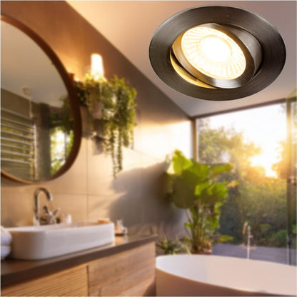 Comnox - LED's Light PRO downlight inbouwspot Ø 68mm - Verlicht meer met minder spotjes - Dim to Warm - 300 lumen - 6 watt - zilver