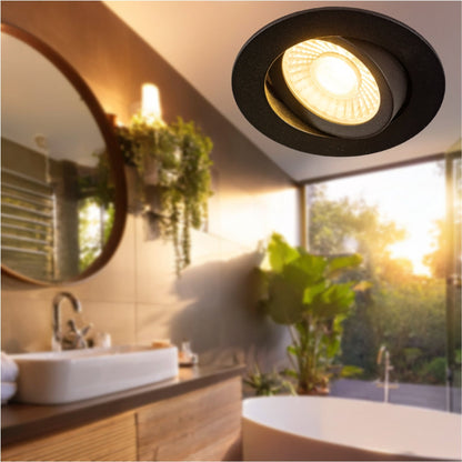 LED's Light PRO downlight inbouwspot Ø 68mm - Kantelbaar - Spatwaterdicht - Dim to Warm - Zwart