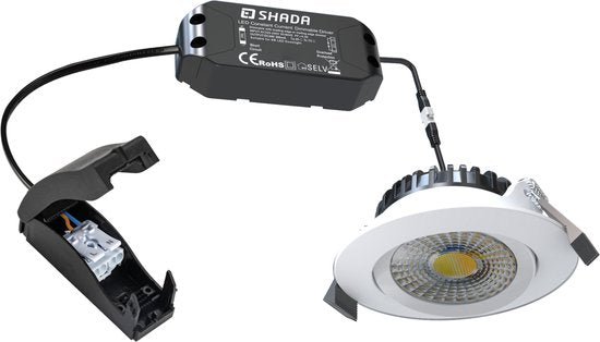 Comnox - LED's Light PRO downlight inbouwspot Ø 68mm - Direct helder licht - Energiezuinig - 6W - 300lm - Dimbaar - IP44 - Wit