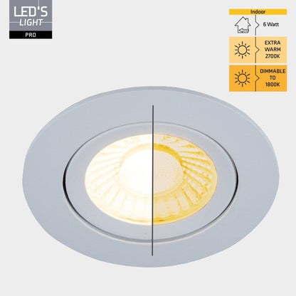 Comnox - LED's Light PRO Inbouwspot - Dimbaar & Spatwaterdicht - 3 Pack
