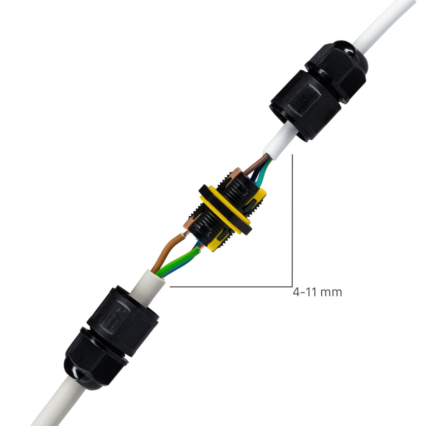 LED's Light Pro Kabeldoos I-connector 3P - IP68 waterdicht - Lasdoos voor kabels van 4 tot 11 mm