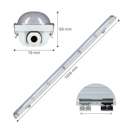 2 PACK - LED's Light PRO LED TL armatuur 150 cm - Met noodaccu - 4 lichtstanden - 47W