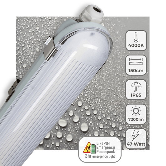 LED's Light PRO LED TL armatuur 150 cm - Met noodaccu - 4 lichtstanden - 47W