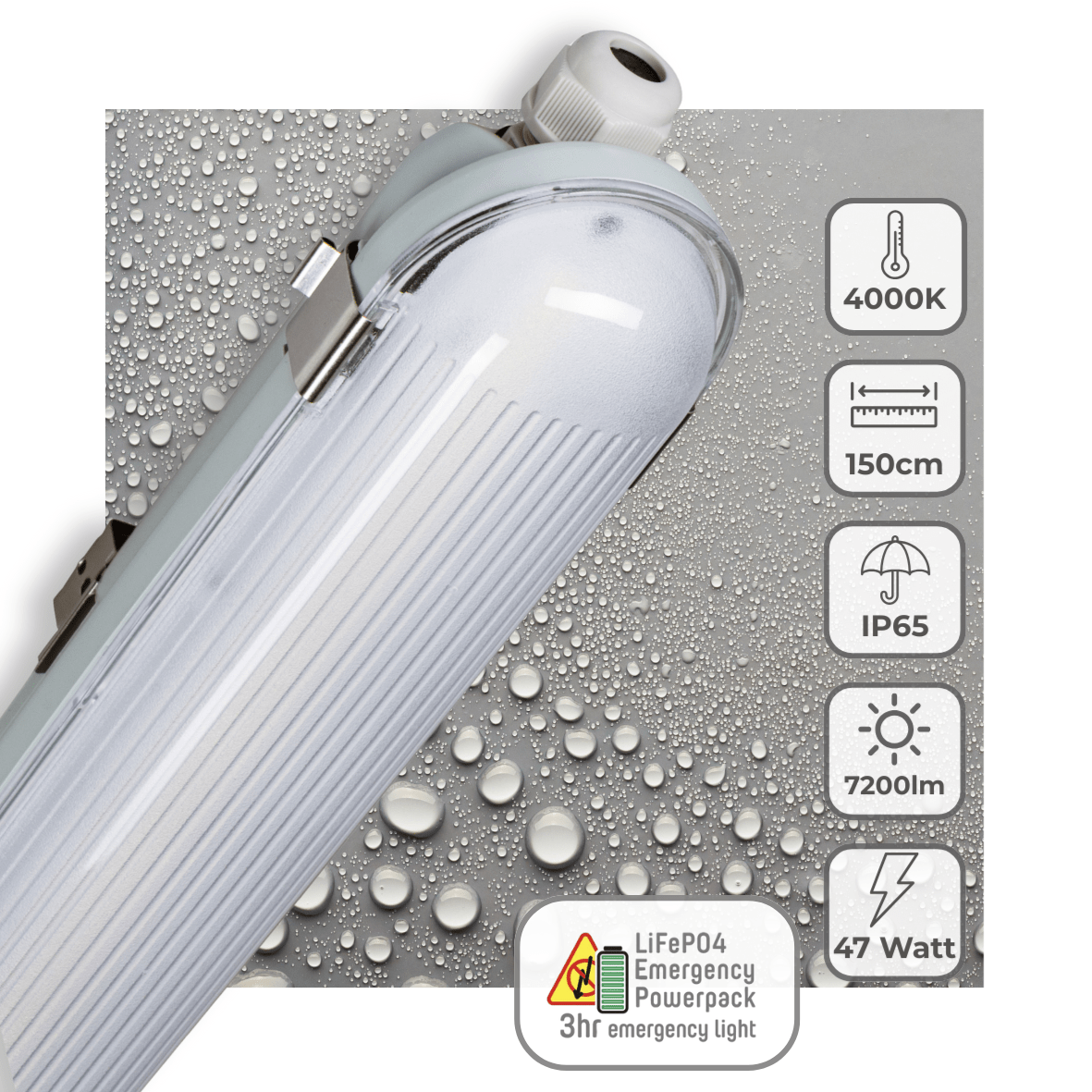 Comnox - Philips LED's Light PRO LED TL armatuur - Met noodaccu - 150 cm