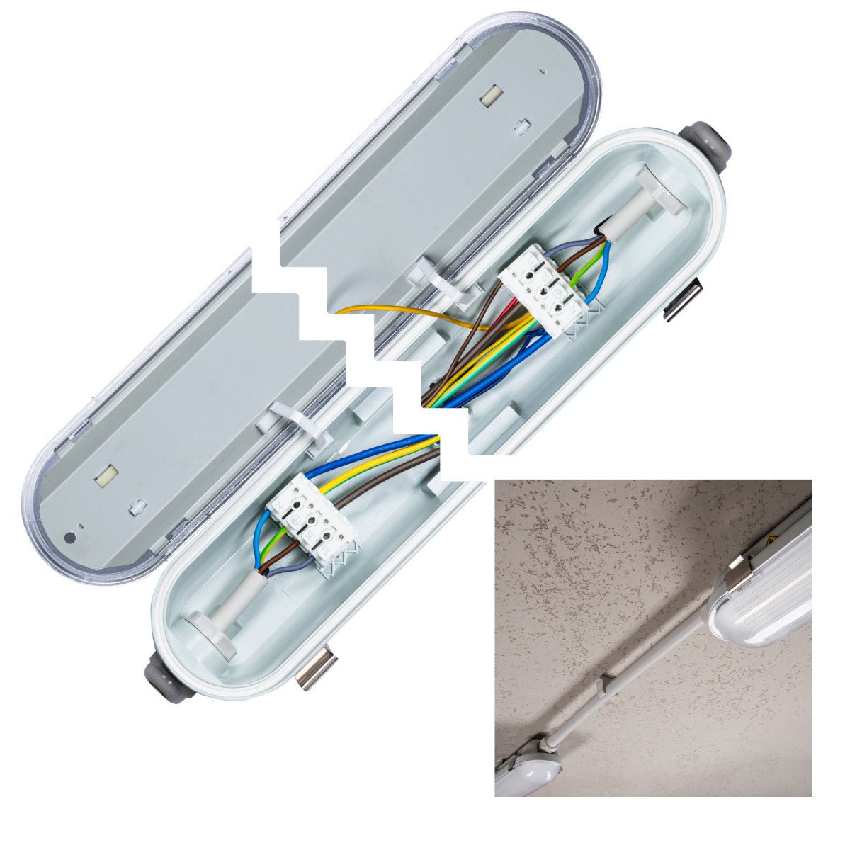 Comnox - LED'S LIGHT - LED TL armatuur 150 cm - Energiezuinig licht met noodaccu - 47W 7200lm 4000K - binnen & buiten - zwart