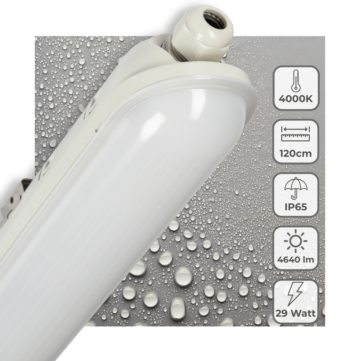 LED's Light Pro LED TL armatuur compleet 120 cm - Waterdicht - 4640 lm