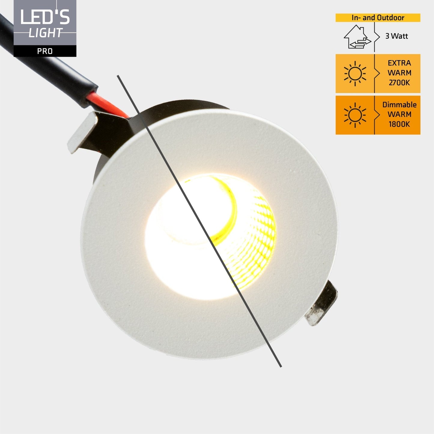 Comnox - LED's Light PRO mini inbouwspot - Dimbaar met Dim to Warm - 30-32 mm