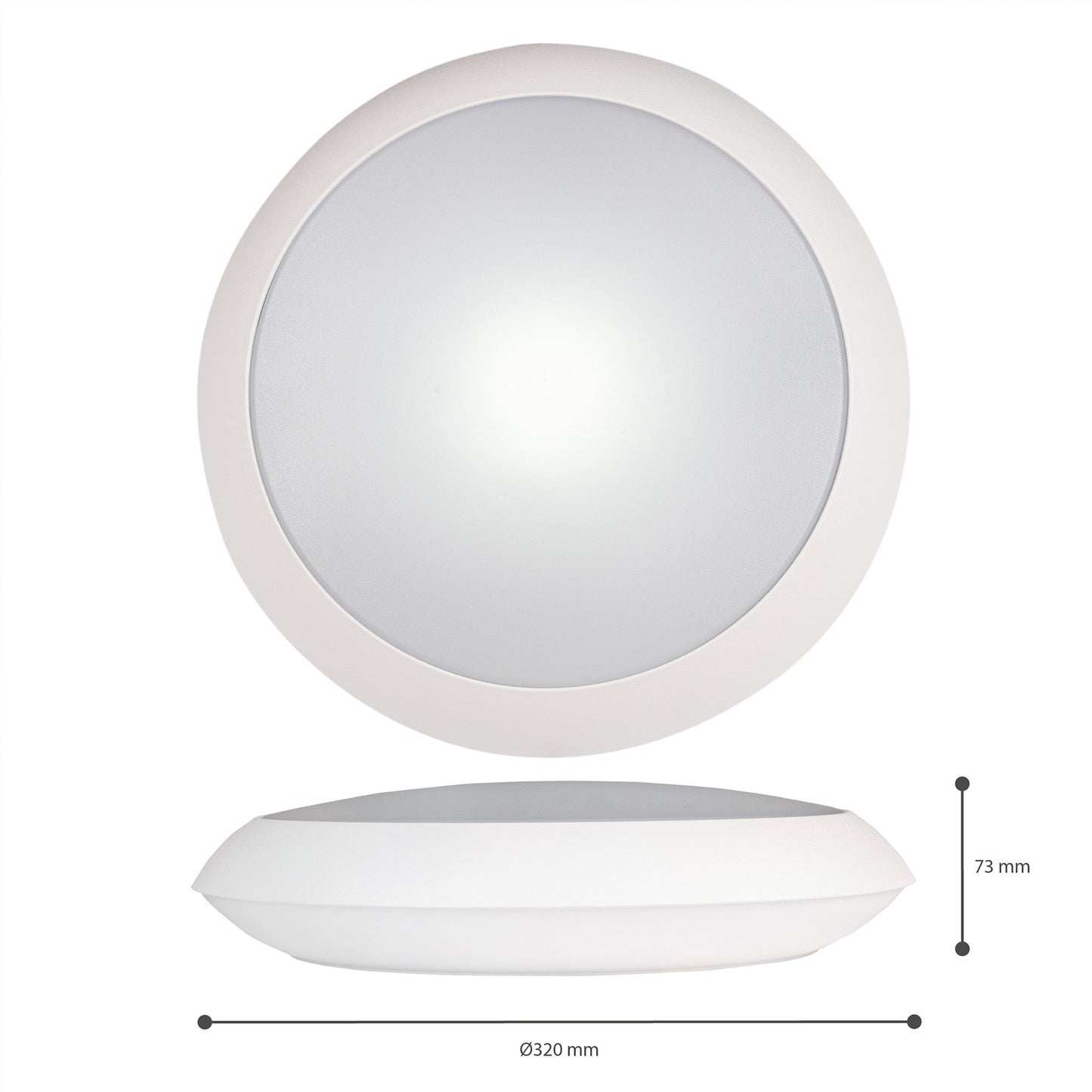 LED's Light Pro Plafondlamp 2050 met sensor - Lichtkleur en lichtsterkte dimbaar - Waterdicht - Ø 30 cm