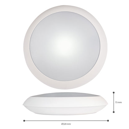 LED's Light Pro Plafondlamp 2050 met sensor - Lichtkleur en lichtsterkte dimbaar - Waterdicht - Ø 30 cm