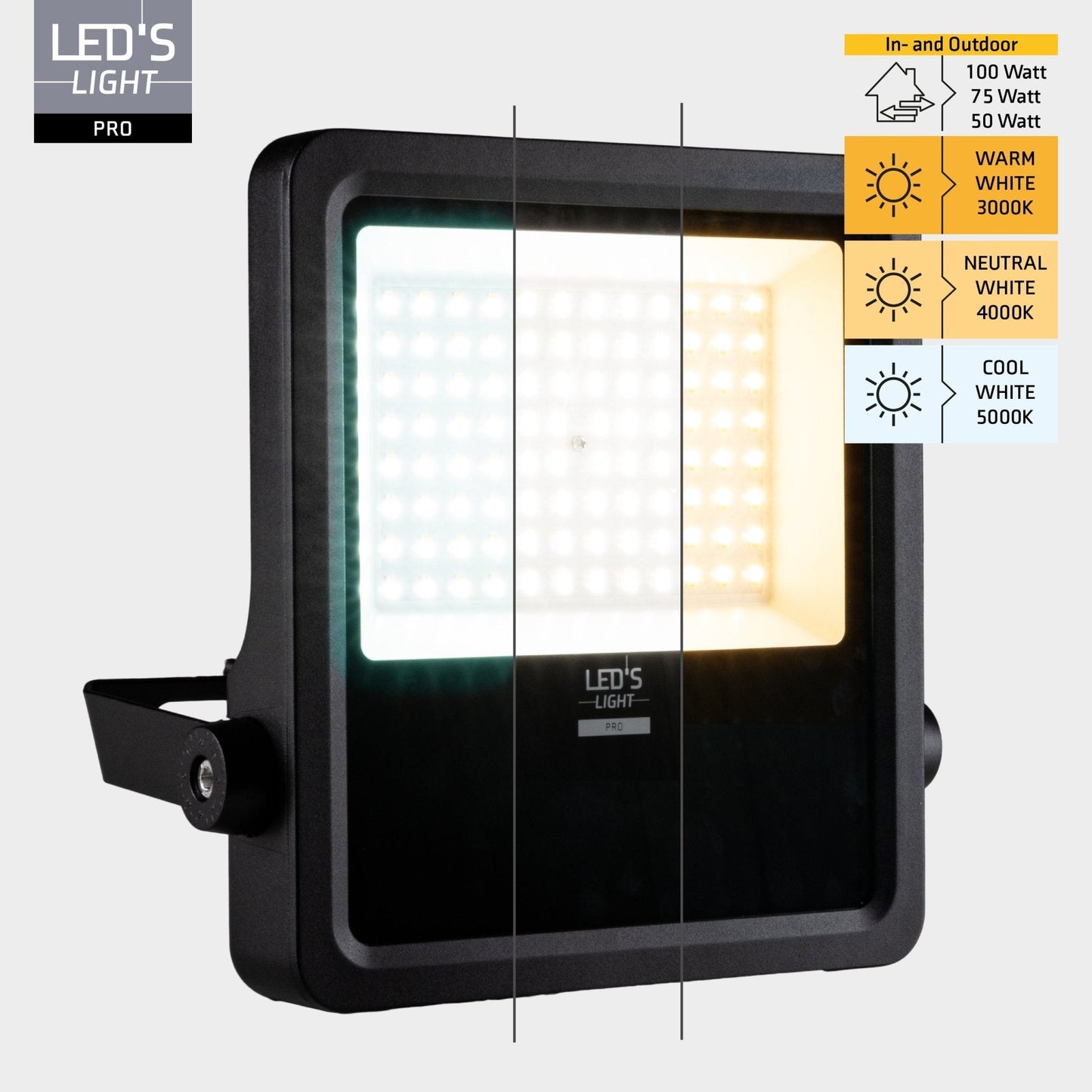 LED's Light Pro Premium Floodlight 12750 - 6 lichtstanden - Water en roestbestendig - 100W