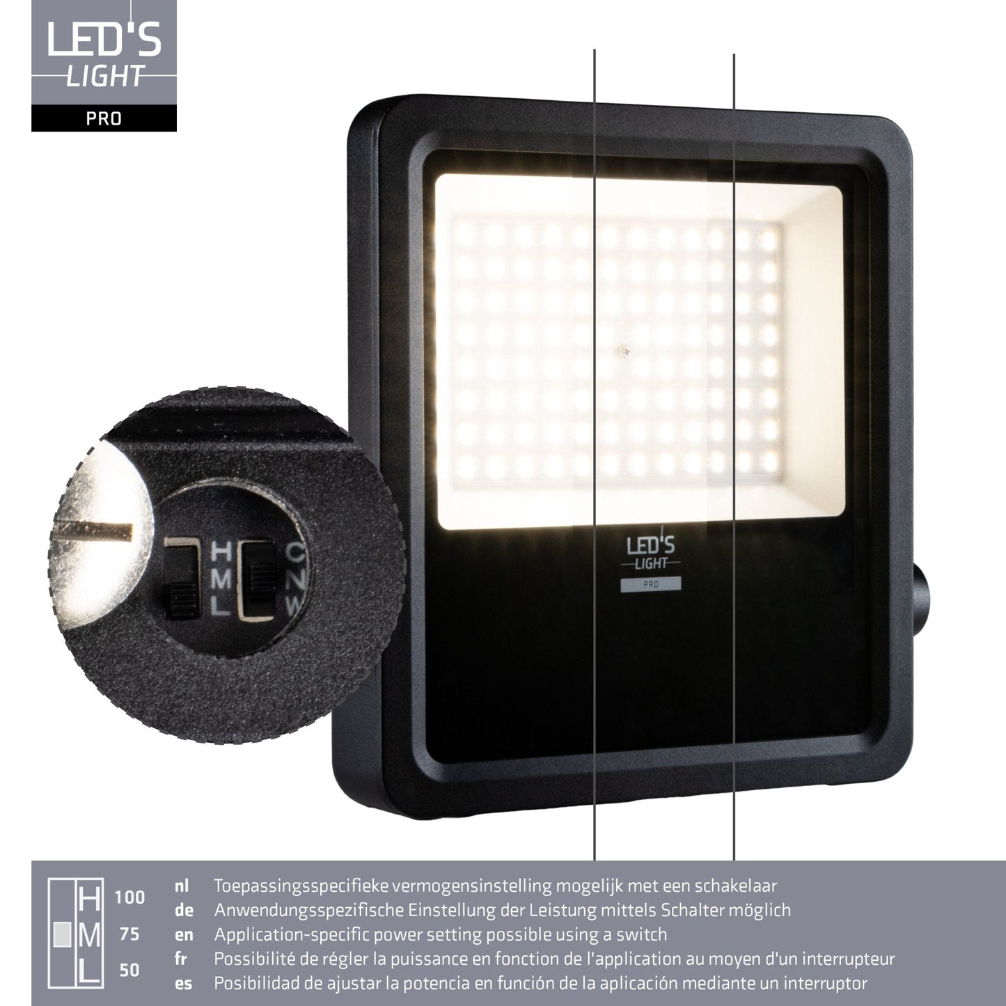 LED's Light Pro Premium Floodlight 12750 - 6 lichtstanden - Water en roestbestendig - 100W