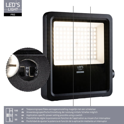 LED's Light Pro Premium Floodlight 12750 - 6 lichtstanden - Water en roestbestendig - 100W